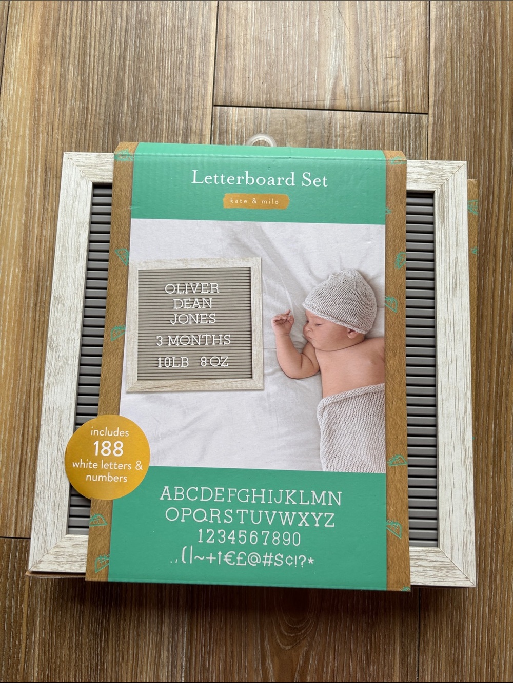 kate & milo White and Gray Letterboard Set